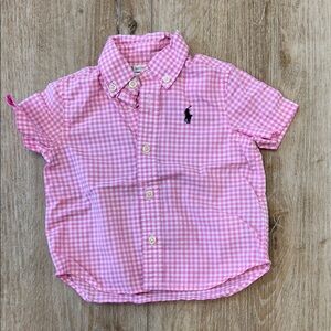 Ralph Lauren Pink Gingham Shirt 6mo
